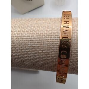 Mya Bay Rose Gold Tone 'Que Les Miracles Commencent' Cuff Bracelet Fashion